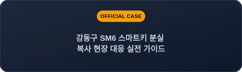 강동구 SM6 스마트키 분실 복사 현장 대응 실전 가이드