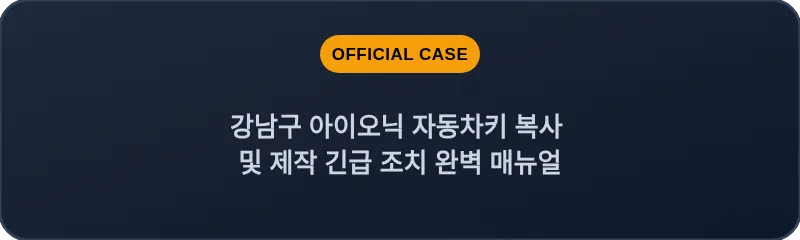 강남구 아이오닉 자동차키 복사 및 제작 긴급 조치 완벽 매뉴얼