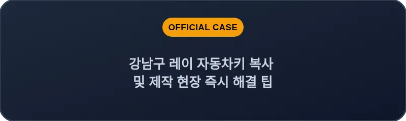 강남구 레이 자동차키 복사 및 제작 현장 즉시 해결 팁