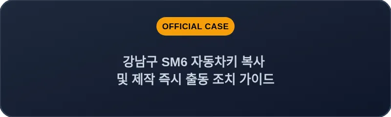 강남구 SM6 자동차키 복사 및 제작 즉시 출동 조치 가이드