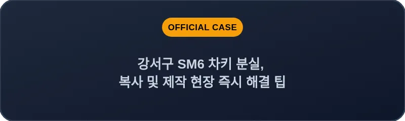 강서구 SM6 차키 분실, 복사 및 제작 현장 즉시 해결 팁