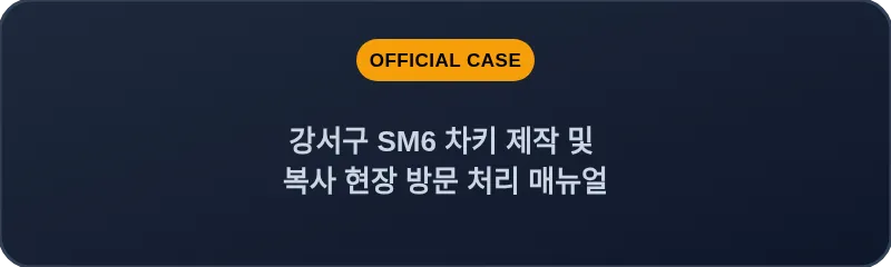 강서구 SM6 차키 제작 및 복사 현장 방문 처리 매뉴얼