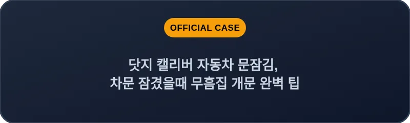 닷지 캘리버 자동차 문잠김, 차문 잠겼을때 무흠집 개문 완벽 팁