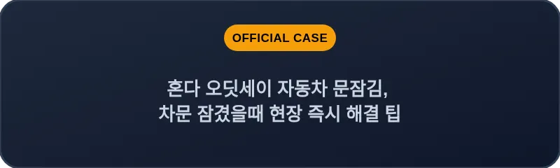 혼다 오딧세이 자동차 문잠김, 차문 잠겼을때 현장 즉시 해결 팁