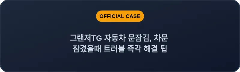 그랜저TG 자동차 문잠김, 차문 잠겼을때 트러블 즉각 해결 팁