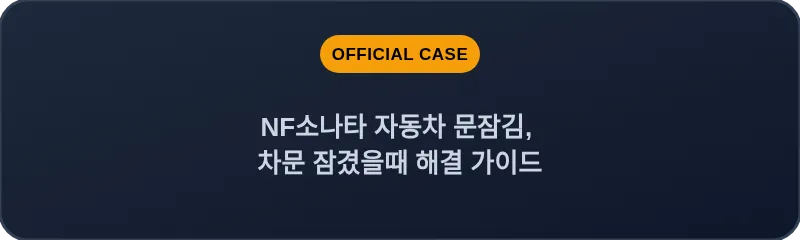 NF소나타 자동차 문잠김, 차문 잠겼을때 해결 가이드
