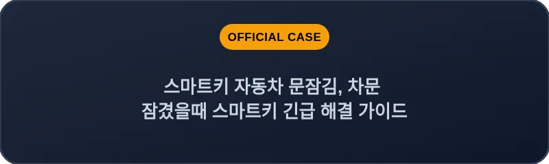 스마트키 자동차 문잠김, 차문 잠겼을때 스마트키 긴급 해결 가이드