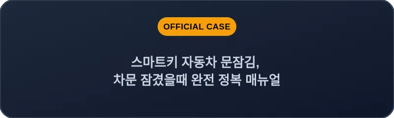 스마트키 자동차 문잠김, 차문 잠겼을때 완전 정복 매뉴얼